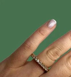 Bague alliance américaine or jaune diamants