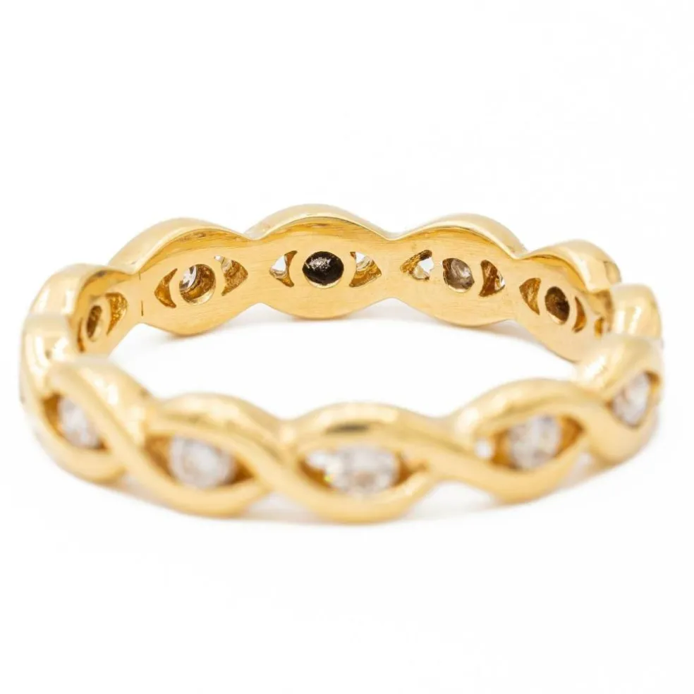 Bague Alliance américaine Or jaune Diamant