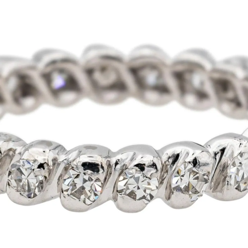 Bague Alliance américaine Or blanc Diamant