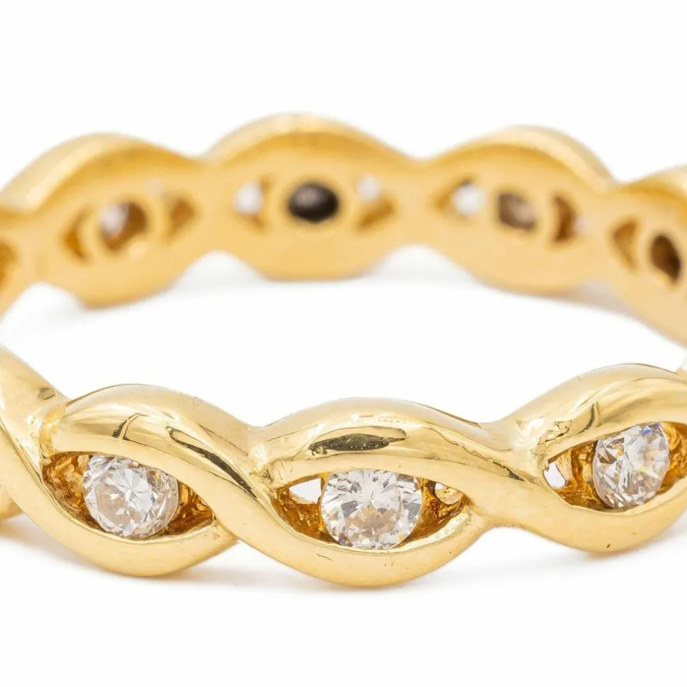 Bague Alliance américaine Or jaune Diamant