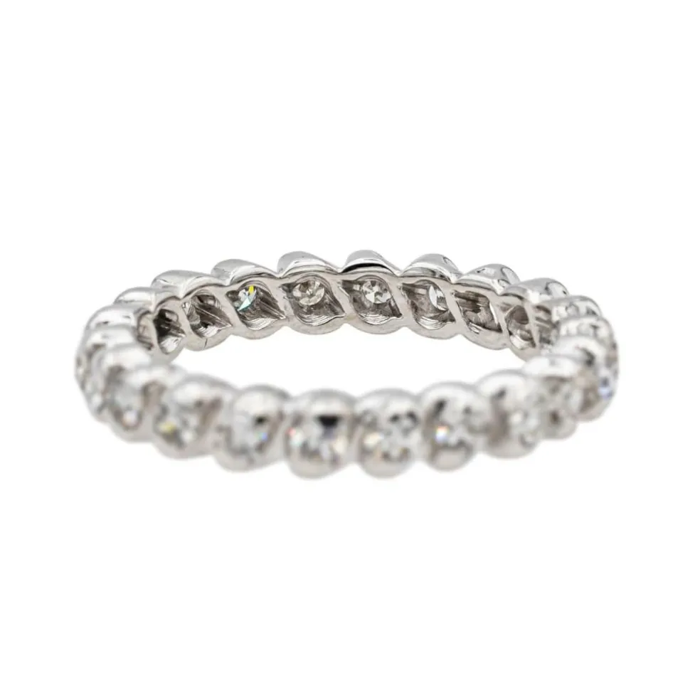 Bague Alliance américaine Or blanc Diamant