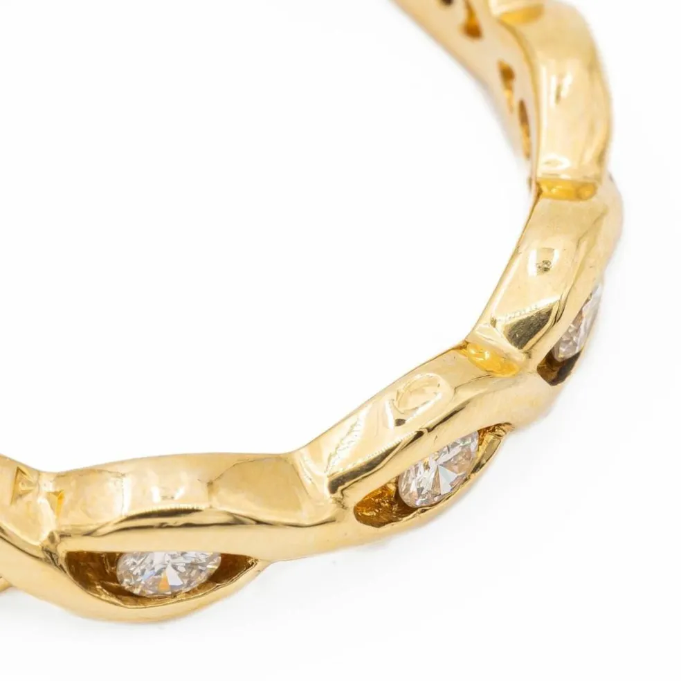 Bague Alliance américaine Or jaune Diamant