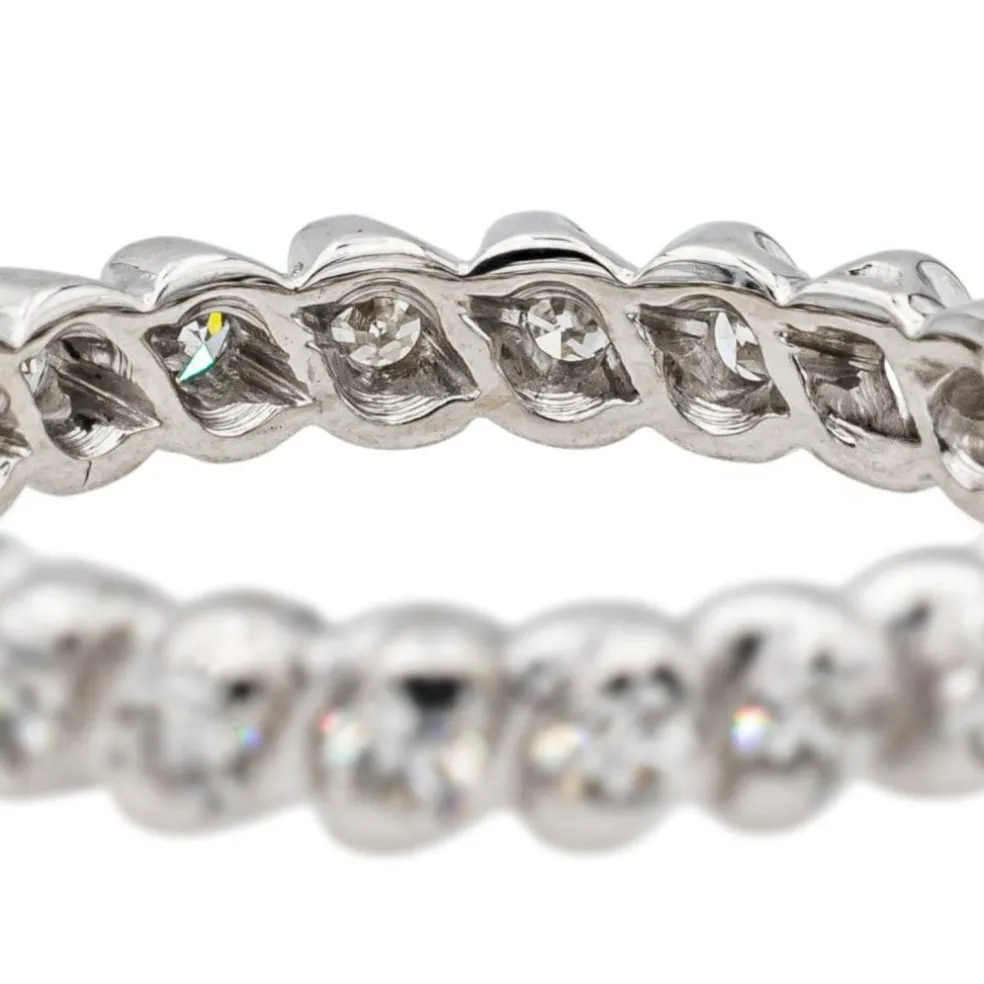 Bague Alliance américaine Or blanc Diamant