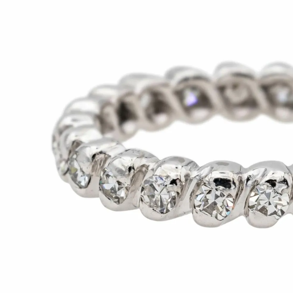 Bague Alliance américaine Or blanc Diamant