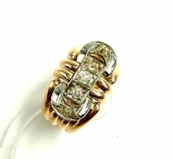 Bague Alliance Diamants Art Déco