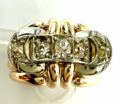 Bague Alliance Diamants Art Déco