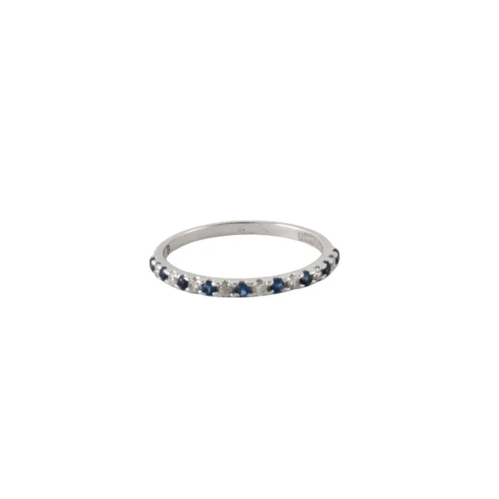 Bague Alliance diamants et saphirs