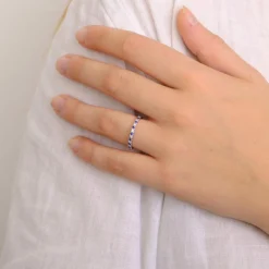 Bague Alliance diamants et saphirs