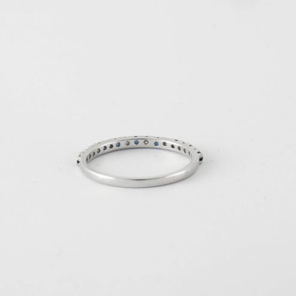 Bague Alliance diamants et saphirs