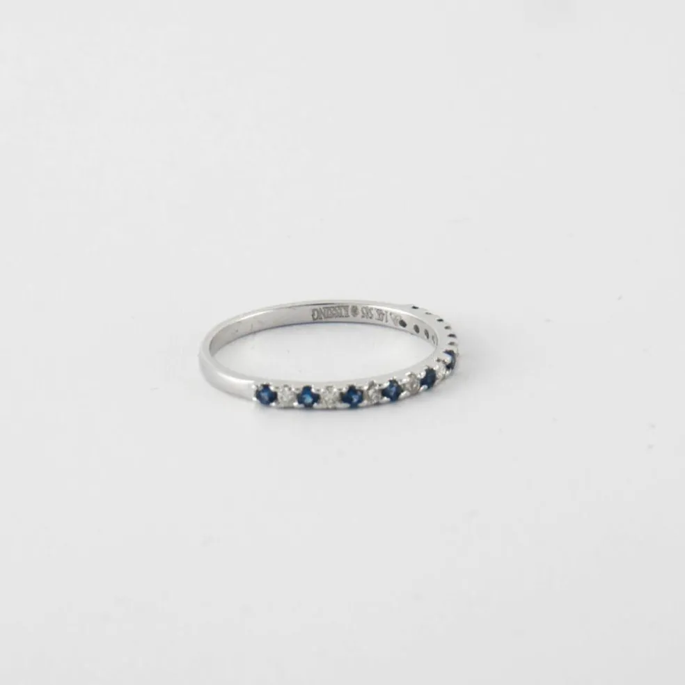 Bague Alliance diamants et saphirs