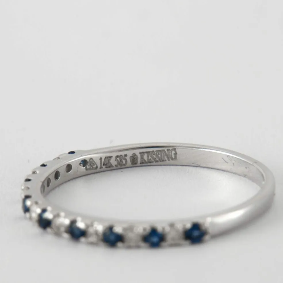 Bague Alliance diamants et saphirs