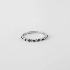 Bague Alliance diamants et saphirs
