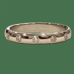 Bague alliance en Or blanc & diamants