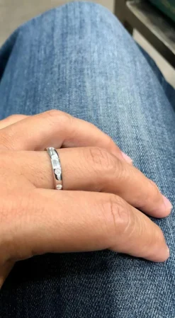 Bague alliance en Or blanc & diamants