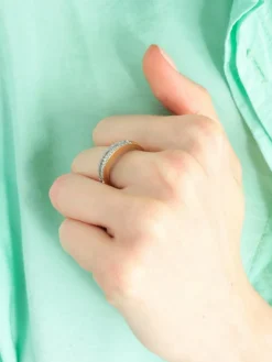BAGUE ALLIANCE OR & DIAMANTS