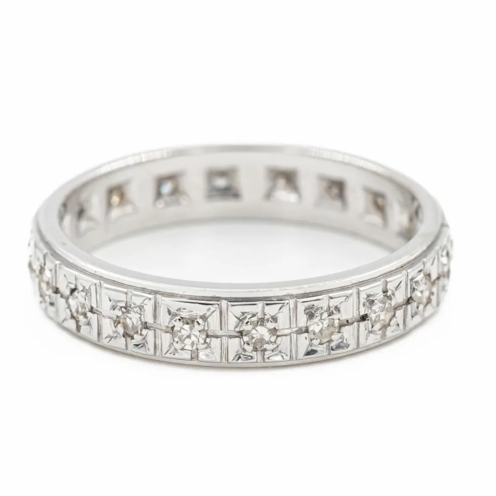 Bague Alliance Or blanc Diamant