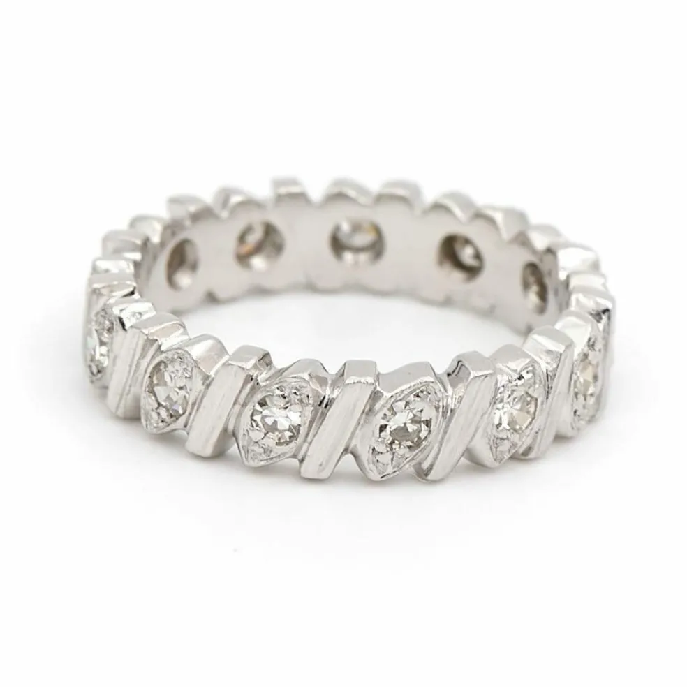 Bague Alliance Or blanc Diamant