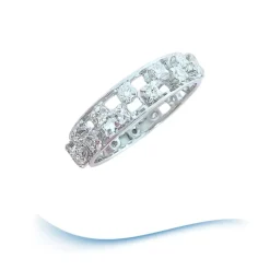 Bague Alliance or blanc diamants