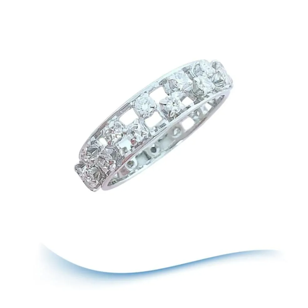 Bague Alliance or blanc diamants