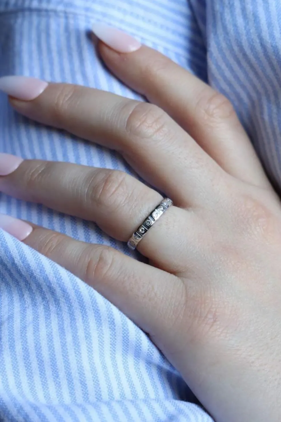 Bague Alliance Or blanc Diamant
