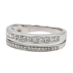 Bague Alliance Or blanc Diamant