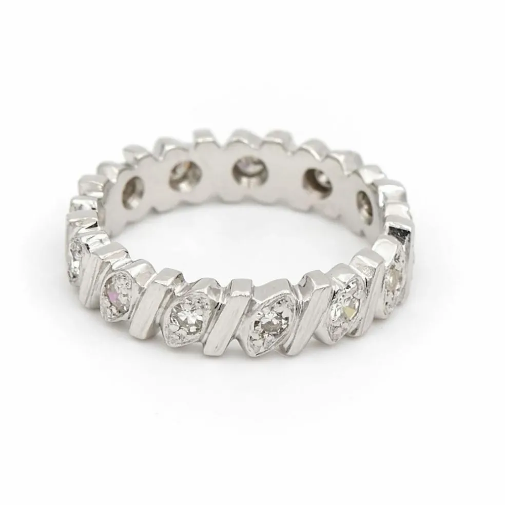 Bague Alliance Or blanc Diamant