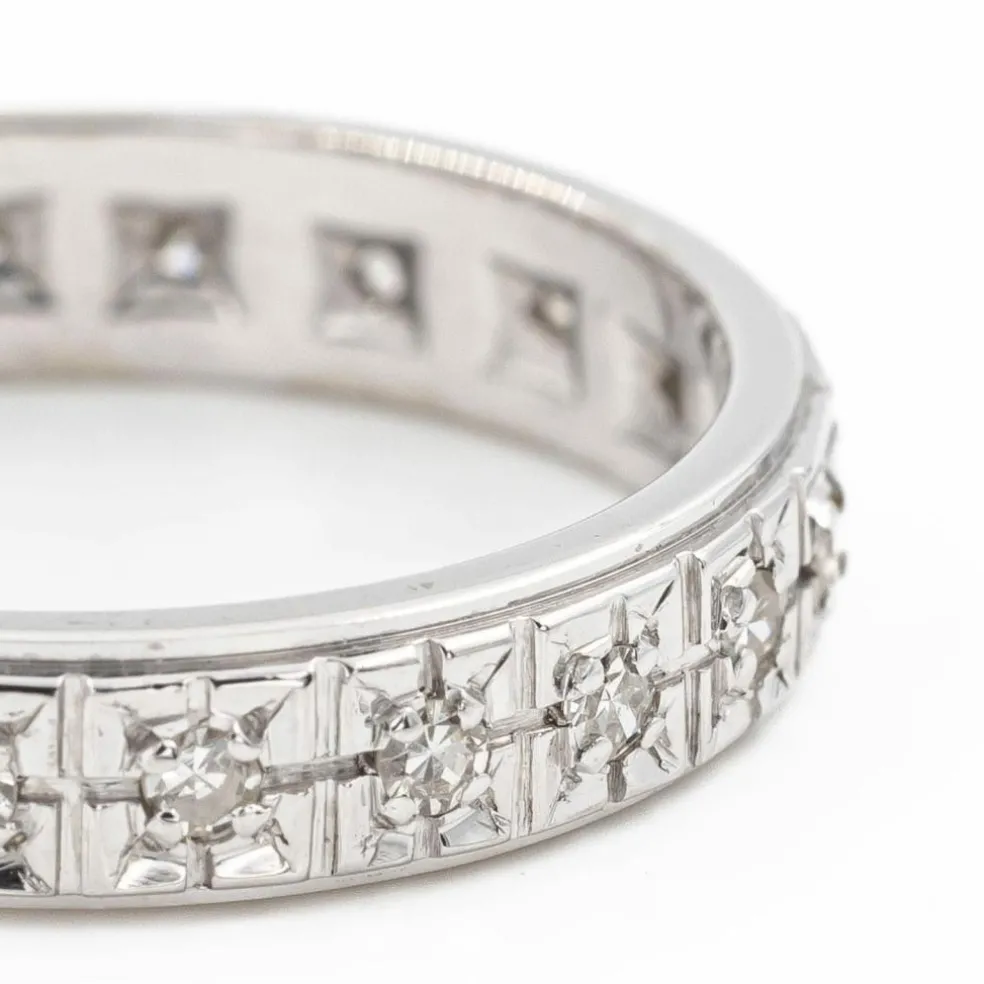 Bague Alliance Or blanc Diamant