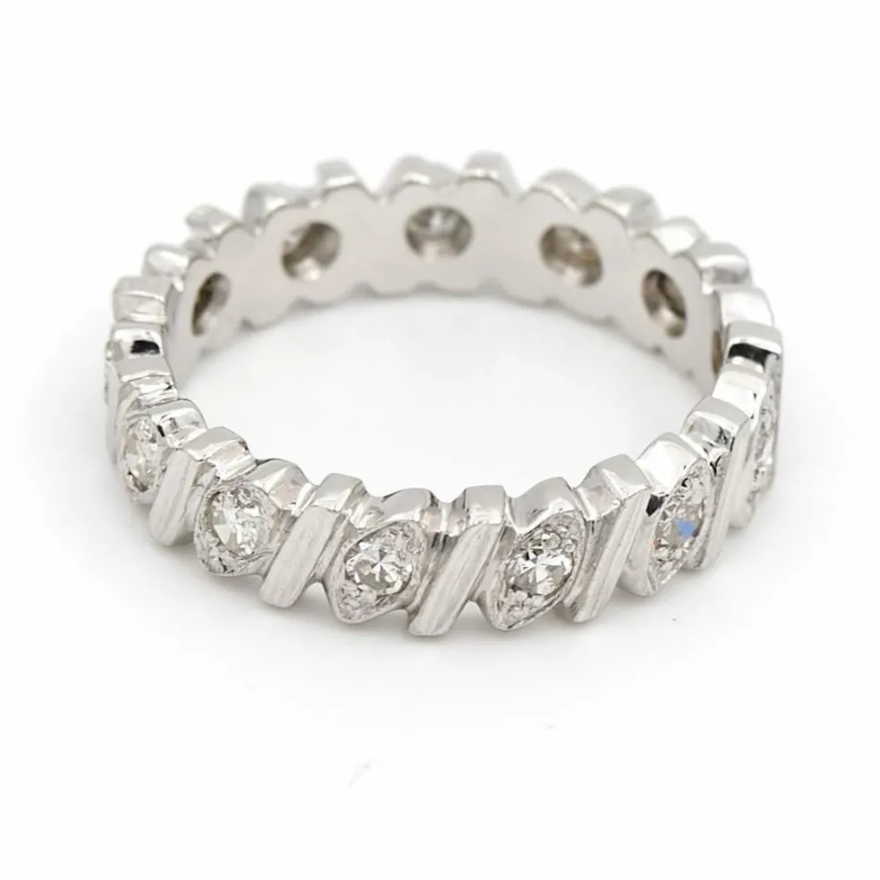 Bague Alliance Or blanc Diamant