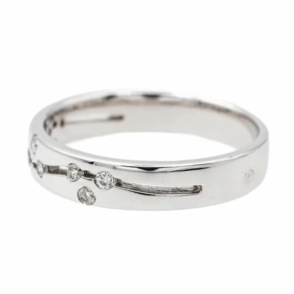 Bague Alliance Or blanc Diamant