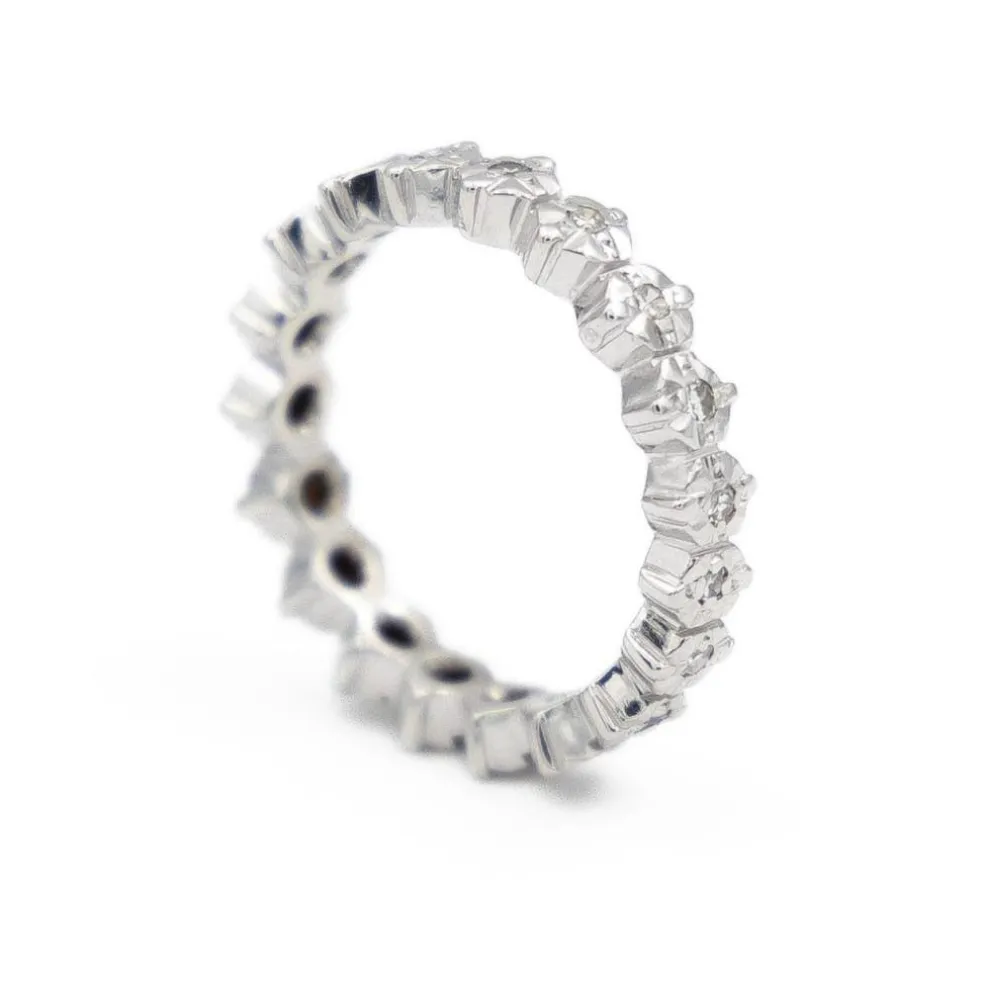 Bague Alliance Or blanc Diamant