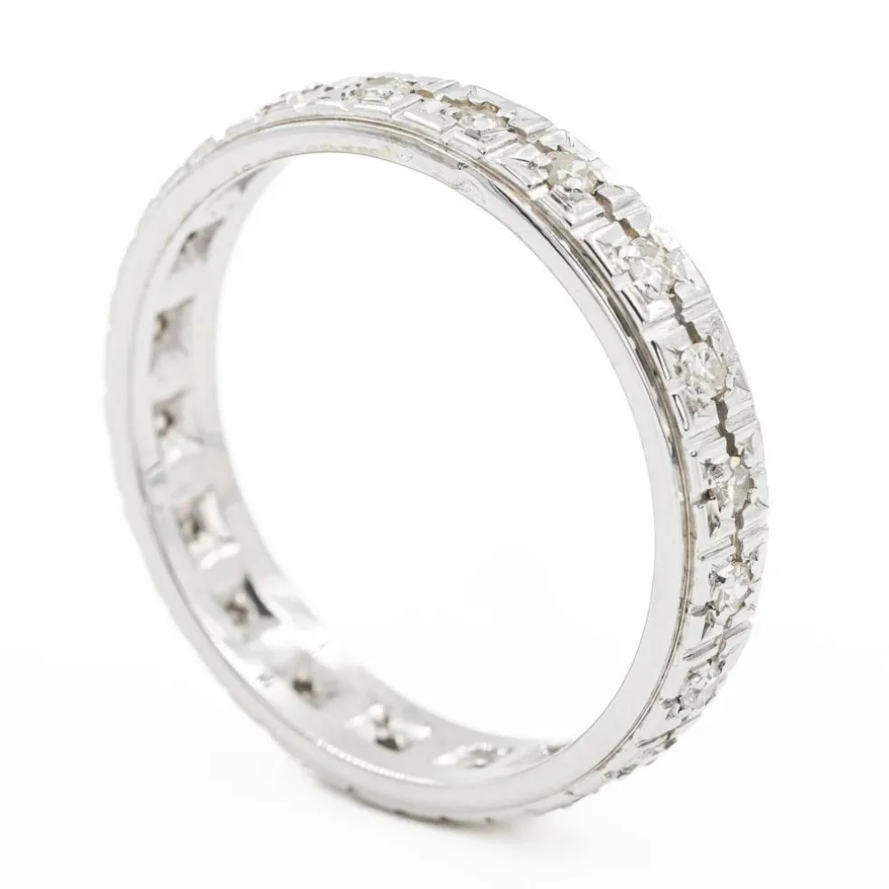Bague Alliance Or blanc Diamant