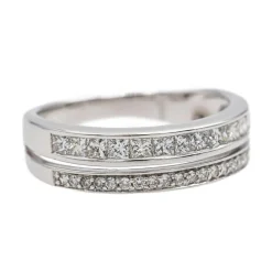 Bague Alliance Or blanc Diamant