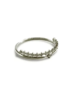 Bague alliance or blanc et diamants