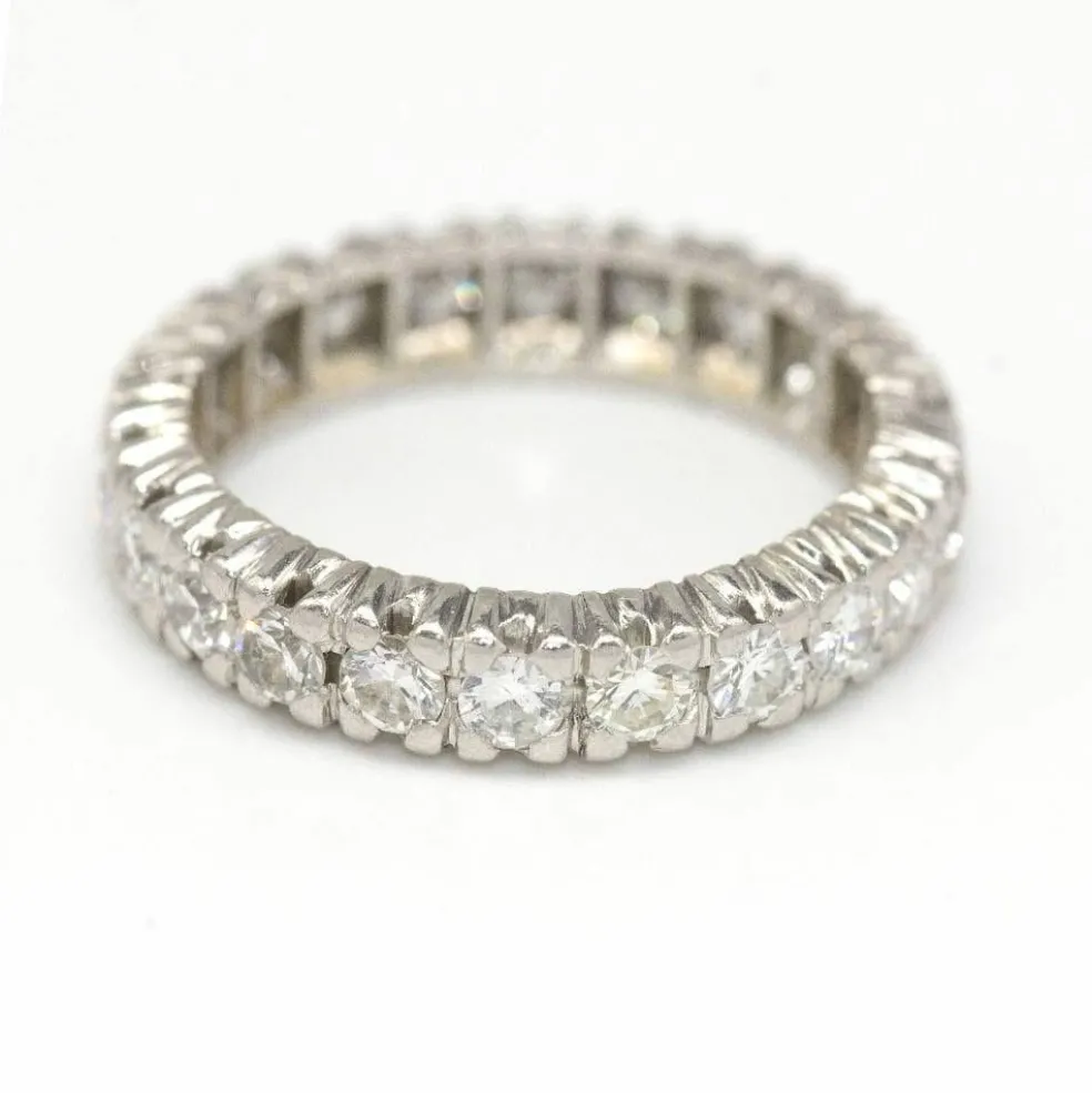 Bague Alliance or blanc et diamant