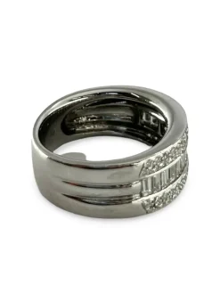 Bague Alliance or blanc et diamants 1,60 ct
