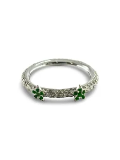 Bague alliance or et grenats verts 0,80 ct