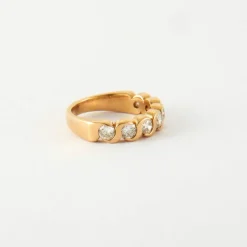Bague Alliance Or jaune 14 carats Diamants