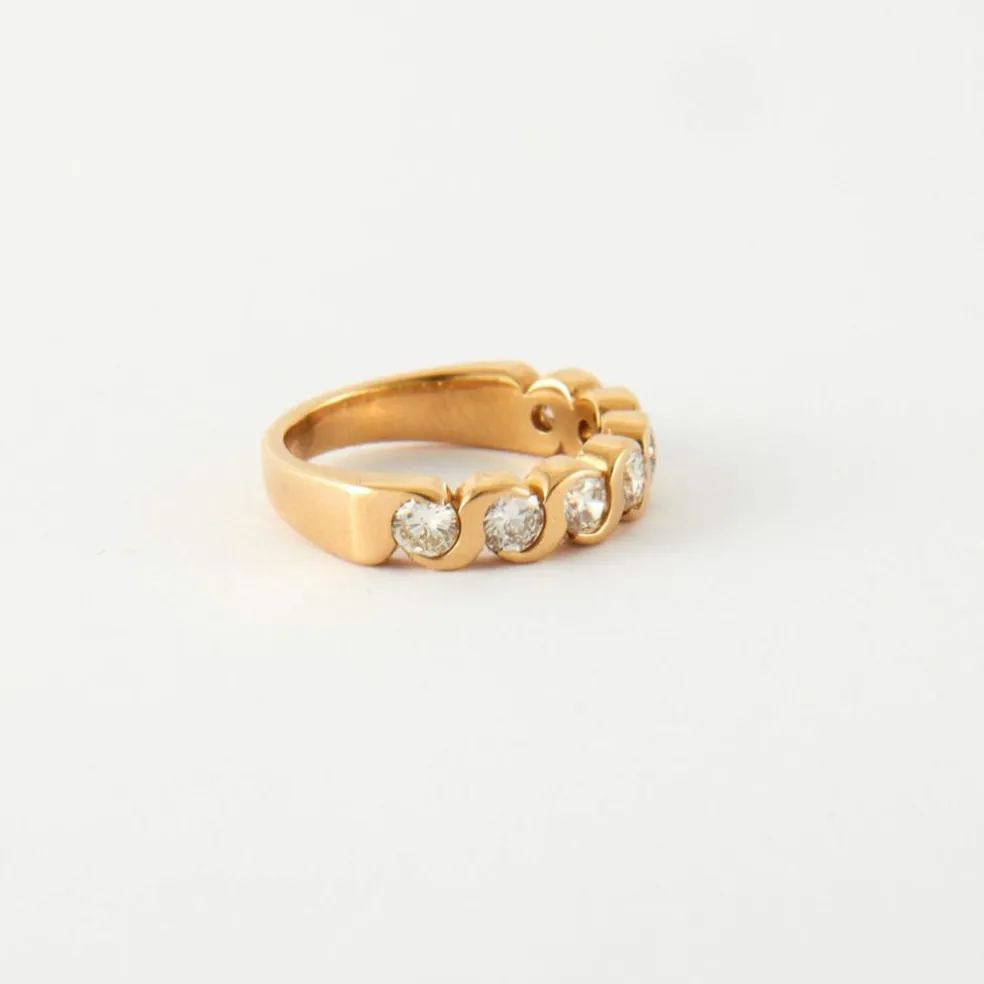 Bague Alliance Or jaune 14 carats Diamants
