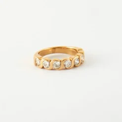 Bague Alliance Or jaune 14 carats Diamants