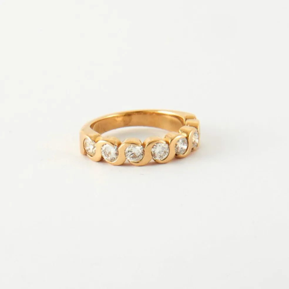 Bague Alliance Or jaune 14 carats Diamants