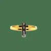 Bague Alliance or jaune et diamants