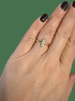 Bague Alliance or jaune et diamants