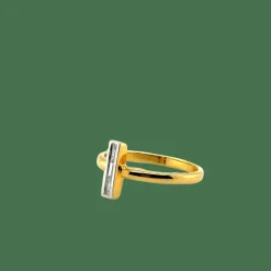 Bague Alliance or jaune et diamants