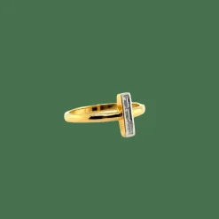 Bague Alliance or jaune et diamants