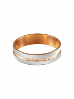 Bague alliance or rose et or blanc