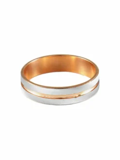 Bague alliance or rose et or blanc