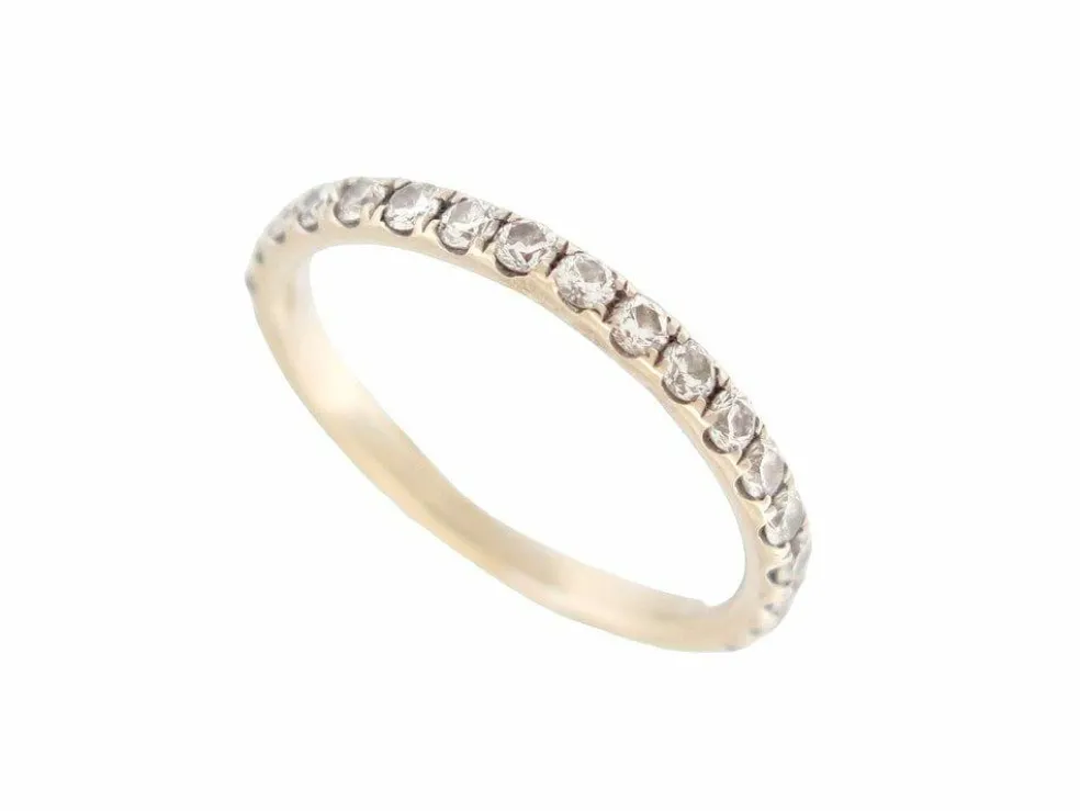 bague alliance t51 pavage complet 30 diamants 0.87ct or jaune 18k