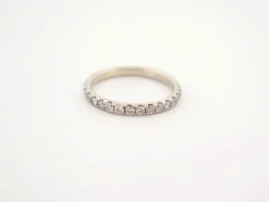 bague alliance t51 pavage complet 30 diamants 0.87ct or jaune 18k