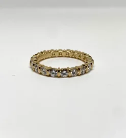 Bague alliance tour complet 2cts de diamants en or rose