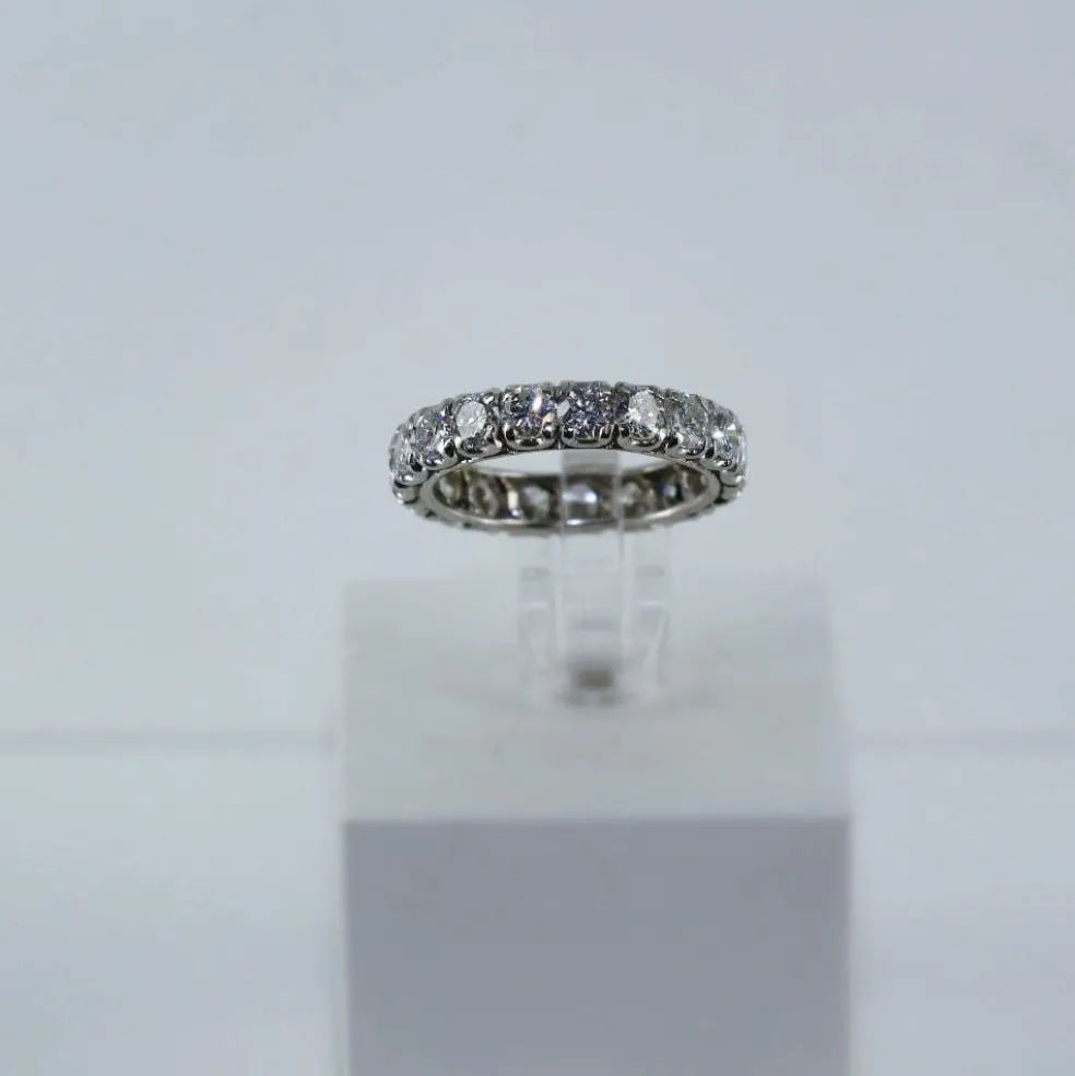 Bague Alliance tour complet Or blanc Diamants